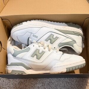 New Balance White and Light Gray Athletic Shoes